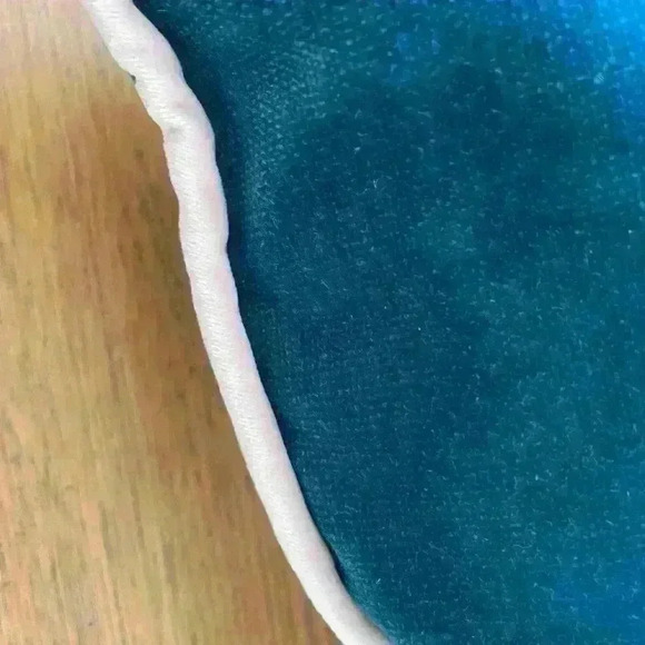 Velvet teal throw accent  pillow with insert . - Picture 3 of 5